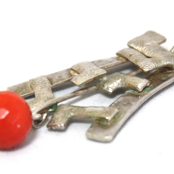 New Handmade Large Natural Carnelian Pendant Sterling Silver , Retro Style - Picture 4 of 6